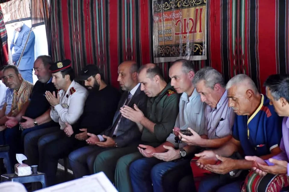 محافظ حمص وقائد الشرطة في عزاء جوى استانبولي