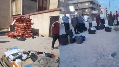 الكادر التدريسي بعد طرده من قبل عناصر قسد