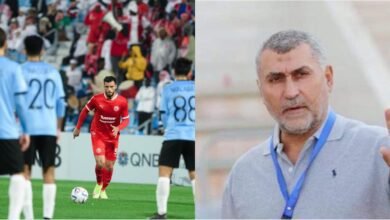 اللاعب السوري عمر السومة والمدرب نزار محروس