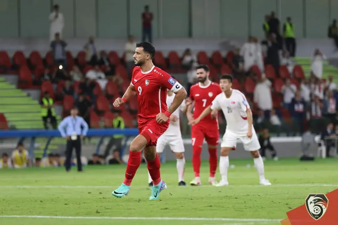 عمر السومة من مباراة كوريا الشمالية - صفحة الاتحاد السوري لكرة القدم
