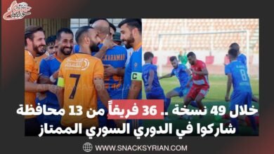 خلال 49 نسخة .. 36 فريقاً من 13 محافظة شاركوا في الدوري السوري الممتاز