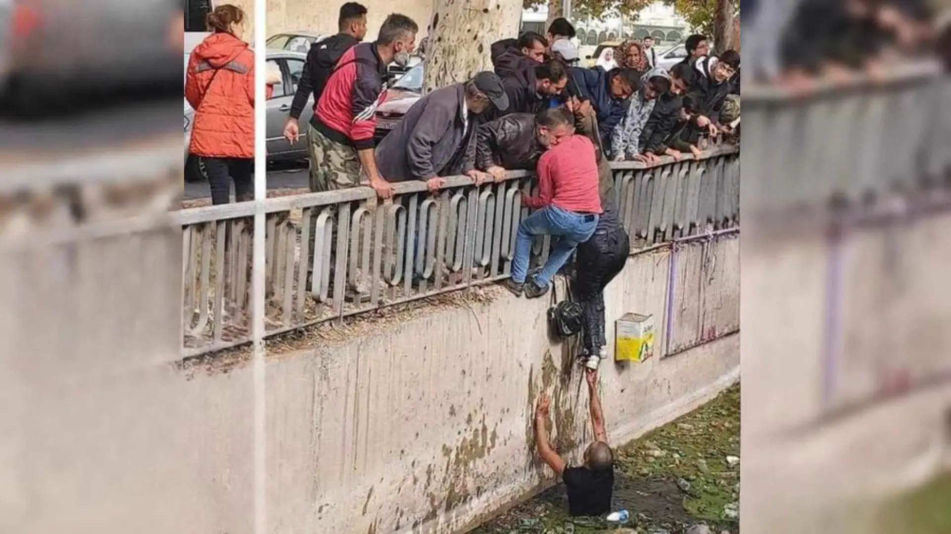 سقوط كفيف في مجرى بردى