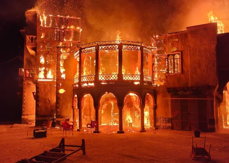 حريق في موقع تصوير مسلسل سوري..الشركة: هجوم مفتعل