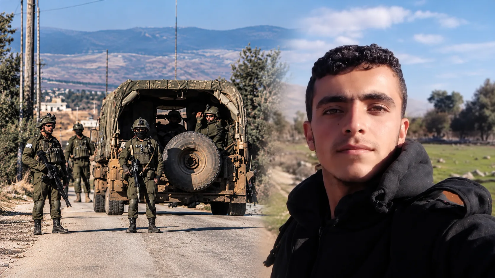 المعتقل السوري صدام أحمد ودورية إسرائيلية- صورة معدلة